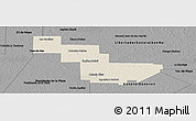 Shaded Relief Panoramic Map of Sargento Cabral, darken, desaturated