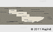 Shaded Relief Panoramic Map of Sargento Cabral, darken