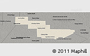 Shaded Relief Panoramic Map of Sargento Cabral, darken, semi-desaturated
