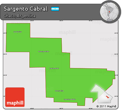 Political Simple Map of Sargento Cabral, cropped outside