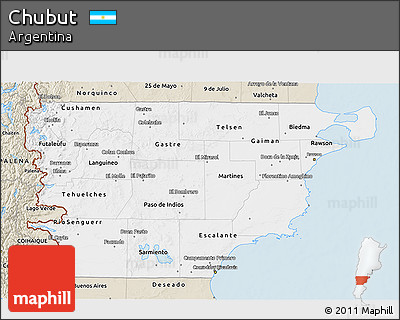 Classic Style 3D Map of Chubut