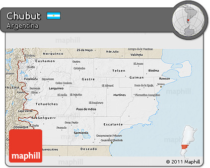 Classic Style 3D Map of Chubut