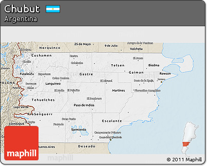 Classic Style 3D Map of Chubut