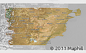 Satellite 3D Map of Chubut, lighten, desaturated