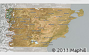 Satellite 3D Map of Chubut, lighten, semi-desaturated