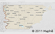 Shaded Relief 3D Map of Chubut, lighten, desaturated