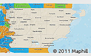 Shaded Relief 3D Map of Chubut, political outside