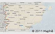 Shaded Relief 3D Map of Chubut, semi-desaturated