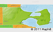 Physical 3D Map of Biedma, political outside