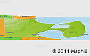 Physical Panoramic Map of Biedma, political outside