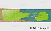 Physical Panoramic Map of Biedma, satellite outside