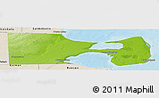 Physical Panoramic Map of Biedma, shaded relief outside