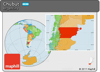 Political Location Map of Chubut