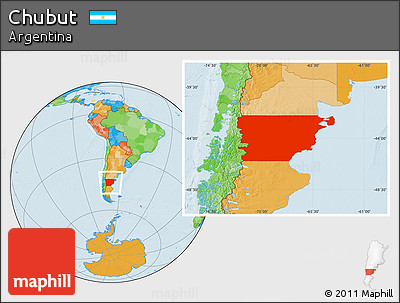 Political Location Map of Chubut
