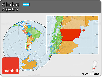 Political Location Map of Chubut