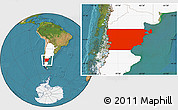 Satellite Location Map of Chubut, highlighted country