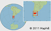 Savanna Style Location Map of Chubut, within the entire country