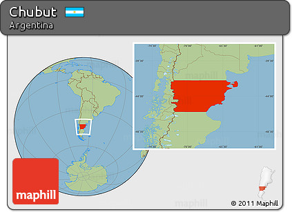 Savanna Style Location Map of Chubut