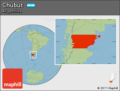 Savanna Style Location Map of Chubut