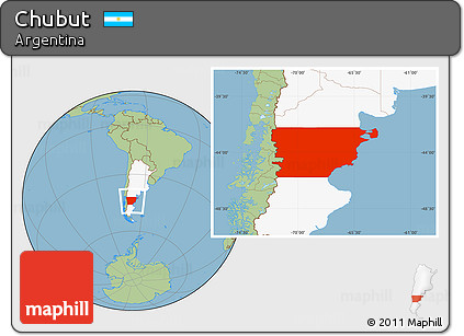 Savanna Style Location Map of Chubut, highlighted country