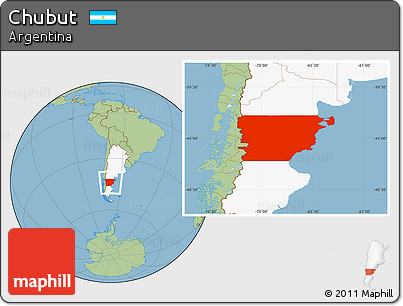 Savanna Style Location Map of Chubut, highlighted country