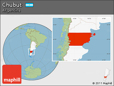 Savanna Style Location Map of Chubut, highlighted country