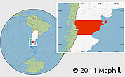 Savanna Style Location Map of Chubut, highlighted country