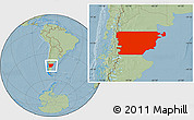 Savanna Style Location Map of Chubut, hill shading