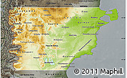 Physical Map of Chubut, darken, semi-desaturated