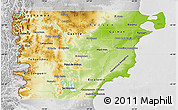 Physical Map of Chubut, lighten, desaturated