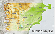 Physical Map of Chubut, lighten, semi-desaturated