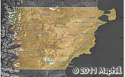 Satellite Map of Chubut, darken, desaturated