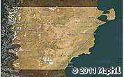 Satellite Map of Chubut, darken