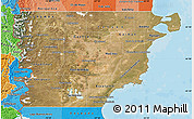 Satellite Map of Chubut, political shades outside