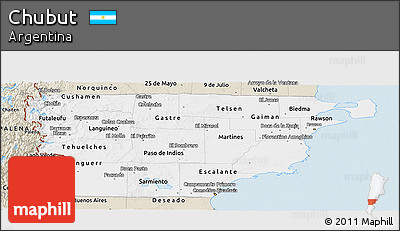 Classic Style Panoramic Map of Chubut