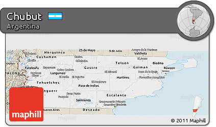 Classic Style Panoramic Map of Chubut