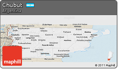 Classic Style Panoramic Map of Chubut