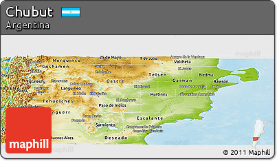 Physical Panoramic Map of Chubut