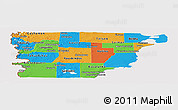 Political Panoramic Map of Chubut, cropped outside