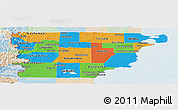 Political Panoramic Map of Chubut, lighten