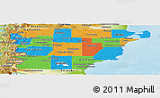 Political Panoramic Map of Chubut, physical outside