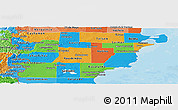Political Panoramic Map of Chubut, political shades outside