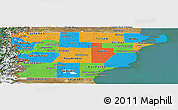 Political Panoramic Map of Chubut, satellite outside