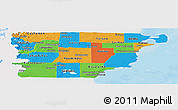Political Panoramic Map of Chubut, single color outside