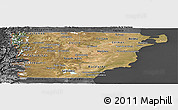 Satellite Panoramic Map of Chubut, darken, desaturated