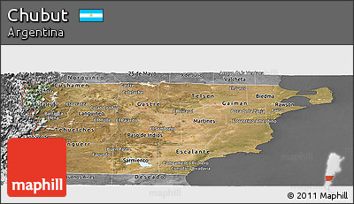 Satellite Panoramic Map of Chubut, desaturated
