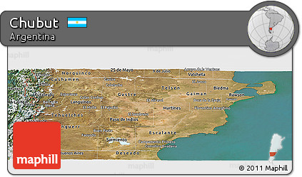Satellite Panoramic Map of Chubut