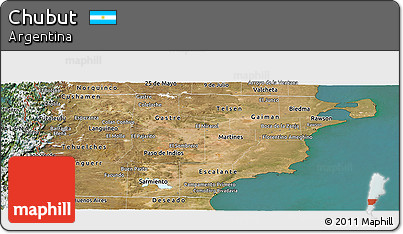 Satellite Panoramic Map of Chubut