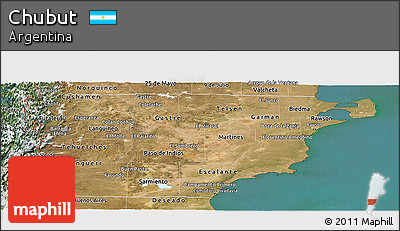 Satellite Panoramic Map of Chubut