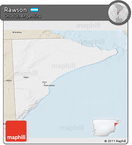 Classic Style 3D Map of Rawson